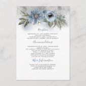 Carte D'accompagnement Informations Mariage Dusty Blue Et Silver Invité (Devant)