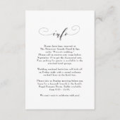 Carte D'accompagnement Informations mariage simples et simples (Devant)