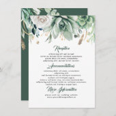 Carte D'accompagnement Informations Mariage verdoyantes Invité (Devant / Derrière)