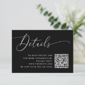 Carte D'accompagnement Informations minimalistes sur le Mariage de script (Debout devant)