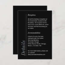 Informations minimalistes sur le Mariage noir et b