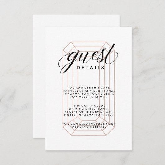 Carte D'accompagnement Informations modernes géométriques sur les invités (Devant / Derrière)