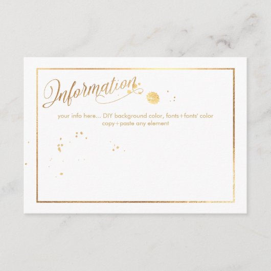 Carte D'accompagnement Informations PixDezines Dazzled/Faux Gold (Devant)