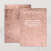 Carte D'accompagnement Informations pour les invités de mariage à feuille (Devant / Derrière)