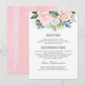 Carte D'accompagnement Informations pour les invités de mariage floral ro (Devant / Derrière)