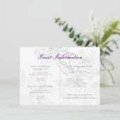 Carte D'accompagnement Informations sur le client mariage Floral Argent P (Debout devant)