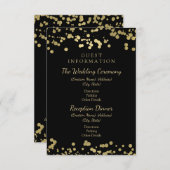 Carte D'accompagnement Informations sur le client mariage Gold Foil Confe (Devant / Derrière)