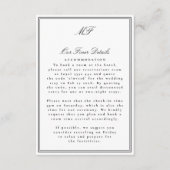 Carte D'accompagnement Informations sur le Mariage blanc Tuxedo encadré (Devant)