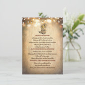 Carte D'accompagnement Informations sur le Mariage campagnard des bottes  (Debout devant)