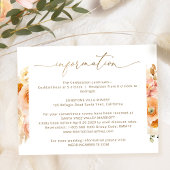 Carte D'accompagnement Informations sur le Mariage Chic Peach, informatio