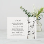 Carte D'accompagnement Informations sur le Mariage d'aquarelle de l'arbre (Debout devant)