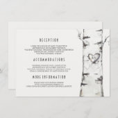 Carte D'accompagnement Informations sur le Mariage d'aquarelle de l'arbre (Devant / Derrière)