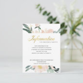 CARTE D'ACCOMPAGNEMENT INFORMATIONS SUR LE MARIAGE DE COULEUR D'EAU FLORA (Debout devant)