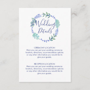 Carte D'accompagnement Informations sur le Mariage de couronnes florales