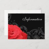 Carte D'accompagnement Informations sur le Mariage de la Rose rouge (Devant / Derrière)