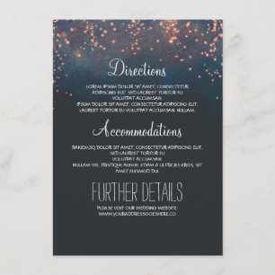 Carte D'accompagnement Informations sur le Mariage de nuit Starry