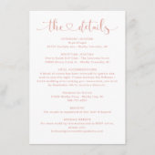 Carte D'accompagnement Informations sur le Mariage de script or Rose Deta (Devant)