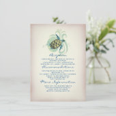 Carte D'accompagnement Informations sur le Mariage de tortue de mer Invit (Debout devant)