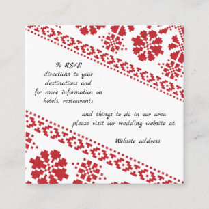 Carte D'accompagnement Informations sur le mariage de Wht et Red Tatreez