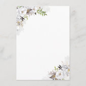 Carte D'accompagnement Informations sur le Mariage Floral blanc Invité (Dos)