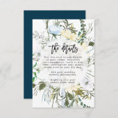 Carte D'accompagnement Informations sur le mariage floral fleur sauvage (Devant / Derrière)