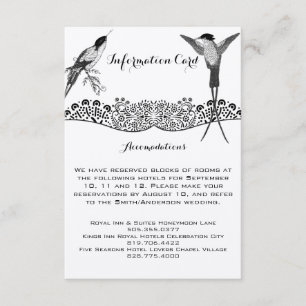 Carte D'accompagnement Informations sur le Mariage Inséparable de colibri