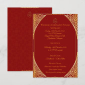 Carte D'accompagnement | Informations sur le mariage royal indien Insert (Devant / Derrière)