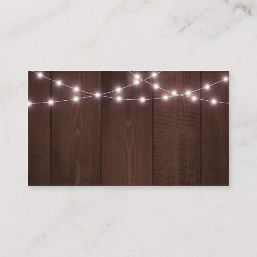 Carte D'accompagnement Informations sur le Mariage Rustic String Lights (Dos)