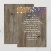 Carte D'accompagnement Informations sur le Mariage rustique en bois (Devant / Derrière)