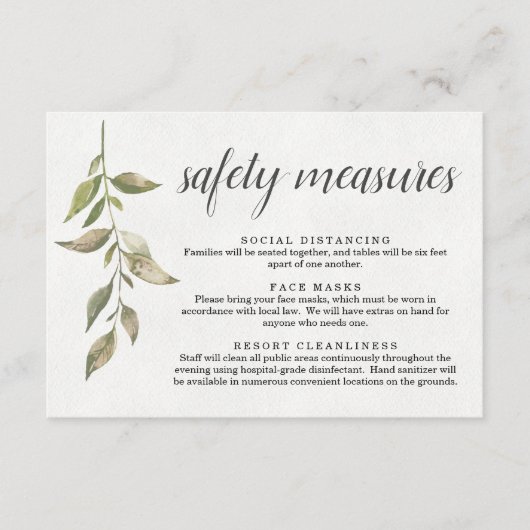 Carte D'accompagnement Informations sur le masque de sécurité Covid 19 et (Devant)