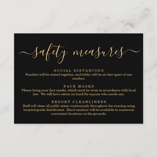 Carte D'accompagnement Informations sur le masque de sécurité Covid 19 et (Devant)