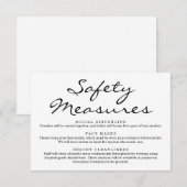 Carte D'accompagnement Informations sur le masque de sécurité Covid 19 et (Devant / Derrière)