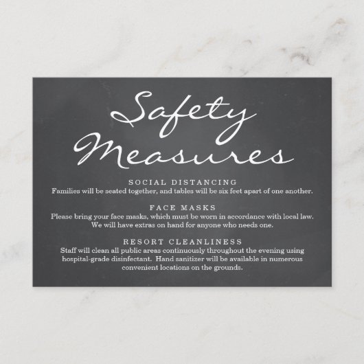 Carte D'accompagnement Informations sur le masque de sécurité Covid 19 et (Devant)