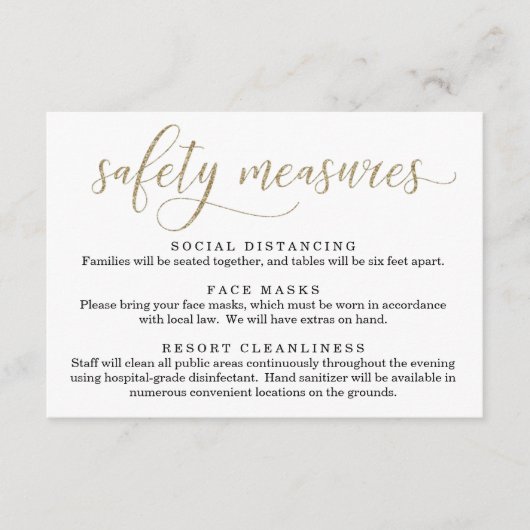 Carte D'accompagnement Informations sur le masque de sécurité Covid 19 et (Devant)