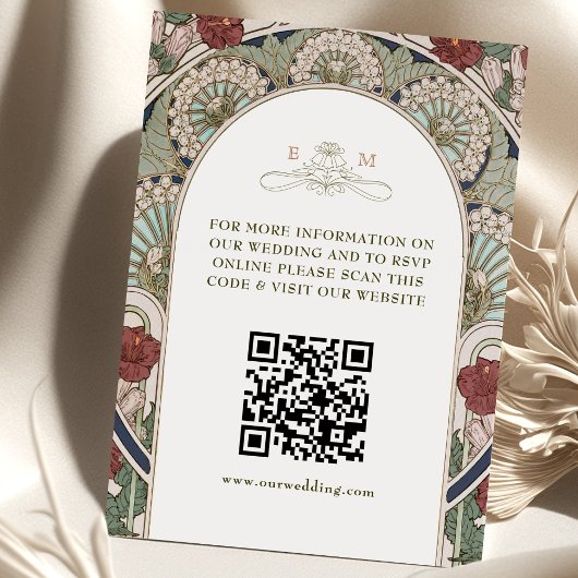 Carte D'accompagnement Informations sur le site Web de mariage Code QR Ar