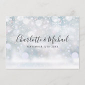 Carte D'accompagnement Informations sur les détails du mariage des flocon (Dos)