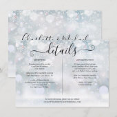 Carte D'accompagnement Informations sur les détails du mariage des flocon (Devant / Derrière)