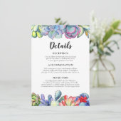 Carte D'accompagnement Informations sur les invités mariages de cactus su (Debout devant)