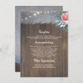 Carte D'accompagnement Informations sur les Mariages rustiques et bleus p (Devant / Derrière)