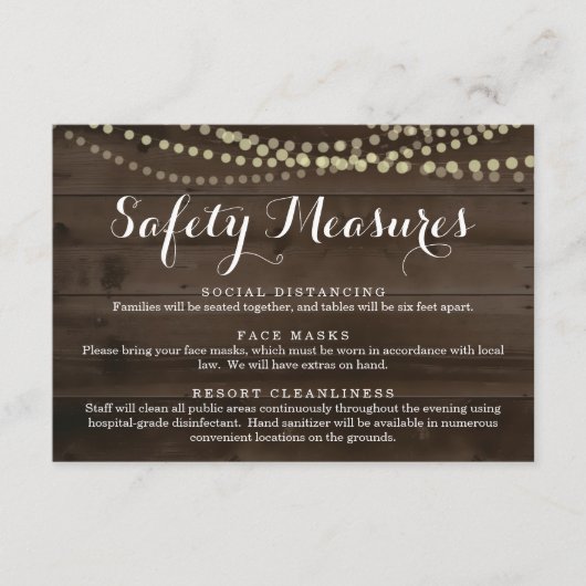 Carte D'accompagnement Informations sur les masques de sécurité et la dis (Devant)