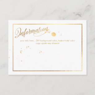 Carte D'accompagnement Informations sur PixDezines Dazzled/Faux Gold