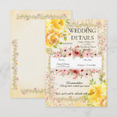 Carte D'accompagnement Informations sur un mariage romantique pastel (Devant / Derrière)