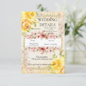 Carte D'accompagnement Informations sur un mariage romantique pastel (Debout devant)