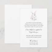 Carte D'accompagnement Infos de baby shower longue distance Bunny (Devant / Derrière)