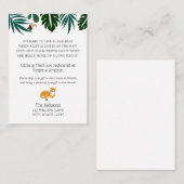 Carte D'accompagnement Infos de baby shower longue distance Jungle (Devant / Derrière)