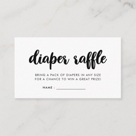 Carte D'accompagnement Infos de tombola de baby shower moderne (Devant)