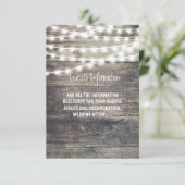 Carte D'accompagnement Infos pour les invités de mariage avec bois rustiq (Debout devant)