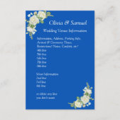 Carte D'accompagnement Infos sur le site mariage - Cobalt Blue & White Ro (Devant)