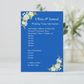 Carte D'accompagnement Infos sur le site mariage - Cobalt Blue & White Ro (Debout devant)