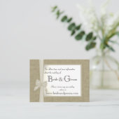 Carte D'accompagnement Infos Web du Mariage Burlap et Bow (Debout devant)
